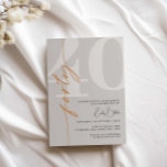 Convites Partido aniversário de 40 anos Minimalista Beige 4<br><div class="desc">Este convite de festas de aniversário de 40 anos de tipografia minimalista é perfeito para uma festa de aniversário moderna. Personalizável em qualquer cor. Mantenha o design mínimo e elegante, como está, ou personalize-o adicionando seus próprios gráficos e trabalhos de arte. Para personalização mais avançada deste design, por exemplo, alteração...</div>