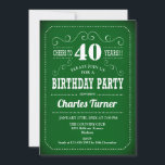 Convites Partido aniversário de 40 anos Retroativo - Branco<br><div class="desc">aniversário de 40 anos convite de festas em verde e branco. Convite de aniversário elegante para adultos para homens ou mulheres. Apresenta a fonte do script de tipografia retrô. Saúde para 40 anos! Convidar cartão perfeito para uma festa de na moda.</div>