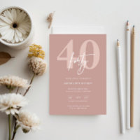 Partido aniversário de 40 anos Rosa Moderno Minima
