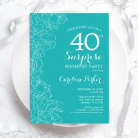 Partido aniversário de 40 anos Surpresa - Turquois