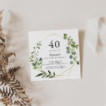 Convites Partido aniversário de 40 anos Verde Tropical Dour<br><div class="desc">Este convite de festas verde-aniversário de 40 anos geométrico de ouro tropical é perfeito para uma simples festa de aniversário. A design apresenta lindas folhas verdes pintadas à mão,  enfeitando um quadro geométrico dourado.</div>