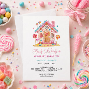 Convites Partido Aniversário de criança da Candyland Sweet 