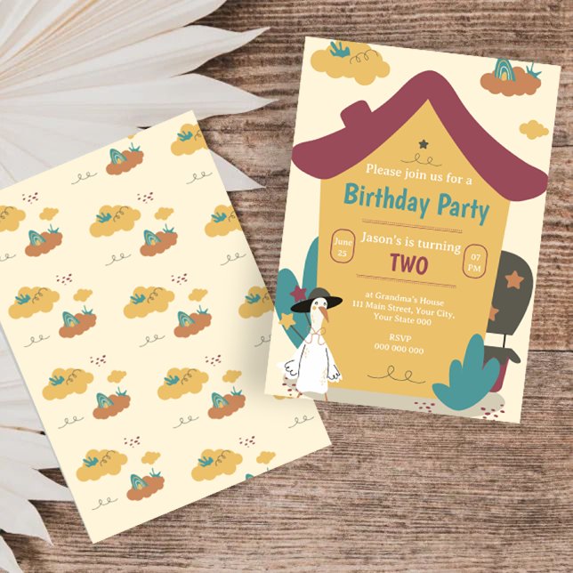 Convites Partido Aniversário de criança da Casa Cozy (Cozy House Kids Birthday Party Invitation)