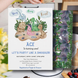 Convites Partido Aniversário de criança Moderno Dinossauro!