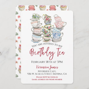 Convites Partido Birthday Tea Cups