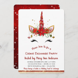 Convites Partido bonito da troca do biscoito do Natal do