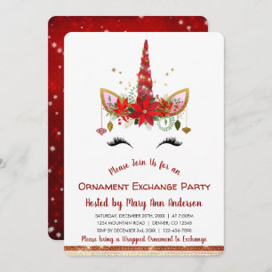 Convites Partido bonito da troca dos enfeites de natal do