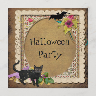 Convites Partido bonito do Dia das Bruxas do vintage do