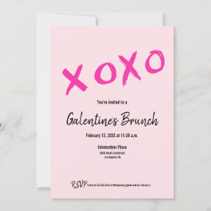 Convites Partido Brunch da Galentine Chic Galentine, cor-de