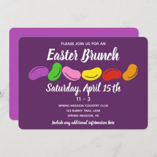 Convites Partido Brunch da Páscoa de Geleia Roxa