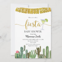 Partido Chá de fraldas Mexicano Cactus Fiesta