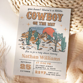 Convites Partido Chá de fraldas Wild West Cowboy