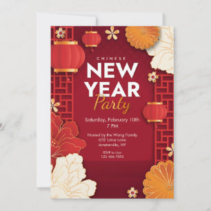 Convites Partido Chinês de Ano Novo