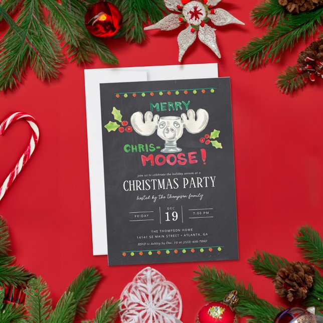 Convites Partido Chris-Moose da Feliz Nacional de Lampoon (Card on table)