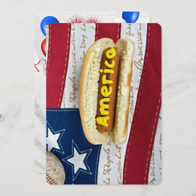 Convites Partido CHURRASCO Americano 4 de julho (Frente/Verso)