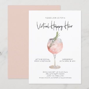 Convites Partido Cocktail de Distância Social da Hora Virt