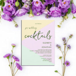 Convites Partido Cocktail Geométrico de Pastel Muted