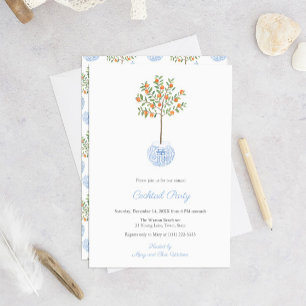 Convites Partido Cocktail Preppy Citrus Ginger Jar Holidays