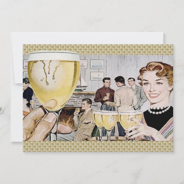 Convites Partido Coquetel dos anos 50 (Frente)