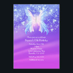Convites Partido cor-de-rosa & roxo da borboleta da<br><div class="desc">Convites de festas cor-de-rosa & roxos da borboleta da fantasia da faísca.</div>