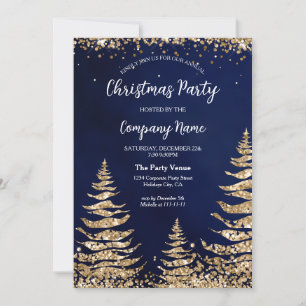 Convites Partido Corporativo do Pinheiro do Glitter Dourado
