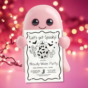 Convites Partido Cowgirl Howdy-between desenhada à mão