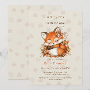 Convites Partido Cozy Autumn Fox Chá de fraldas Cozy Woodla