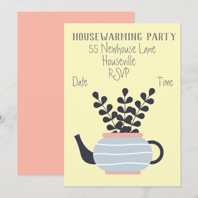 Convites Partido da Agricultura Familiar de Plantas potes d (Frente/Verso)