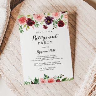 Convites Partido da Baixa Floral de Primavera Roxo