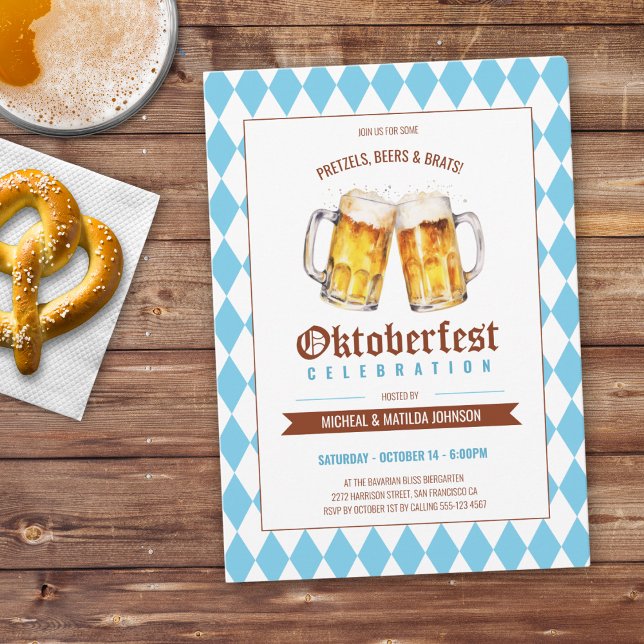 Convites Partido da Cerveja Oktoberfest (Oktoberfest Beer Party Invitation)