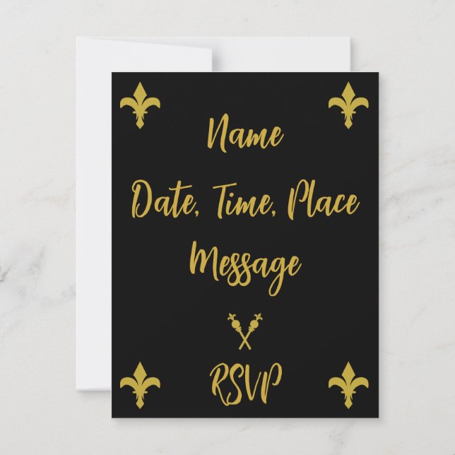 Convites Partido da Coroa Real Inglesa King Charles (Verso)