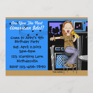Convites Partido da estrela do rock para meninas