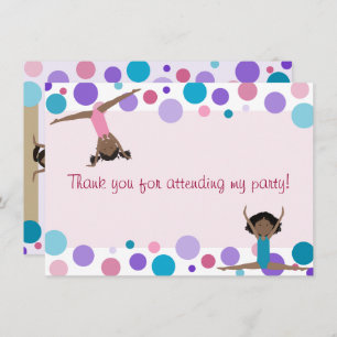 Convites Partido da Ginástica Obrigado em Aqua e Pinks