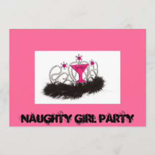 Convites Partido da menina de Naughy