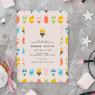 Convites Partido da Piscina de Aniversário do Adolescente d