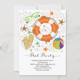 Convites Partido da Piscina de Verão Moderno