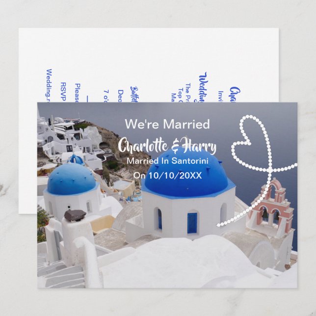 Convites Partido Da Recepção de casamento postada Casado Em (Frente/Verso)