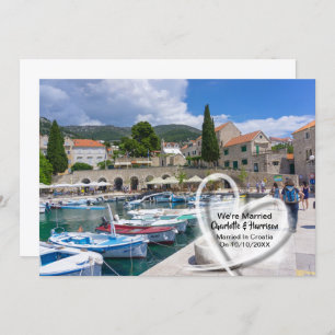 Convites Partido Da Recepção de casamento poste Casado Na C