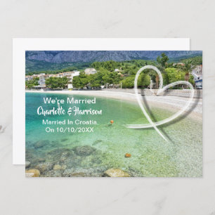 Convites Partido Da Recepção de casamento poste Casado Na C