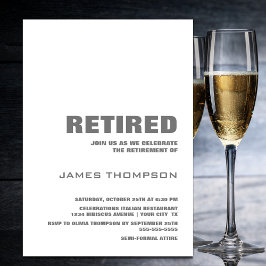 Convites Partido da Reforma Branca e Cinzas Simples Moderna