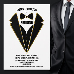 Convites Partido da Reforma de Tuxedo Dourado a Preto