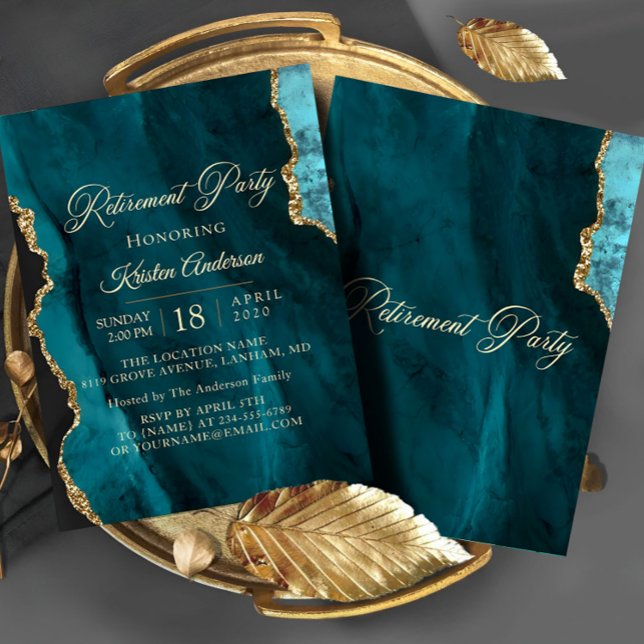 Convites Partido da Reforma Dourada Moderna do Emerald (Criador carregado)