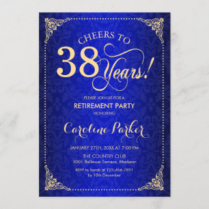 Convites Partido da Reforma - Dourado Damasco Azul