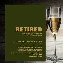 Convites Partido da Reforma Moderna, Verde Simples e Dourad