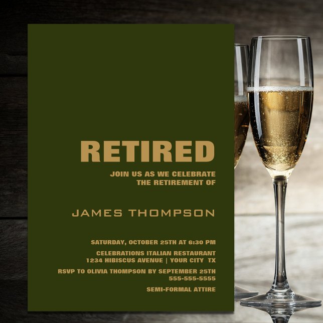 Convites Partido da Reforma Moderna, Verde Simples e Dourad (Criador carregado)