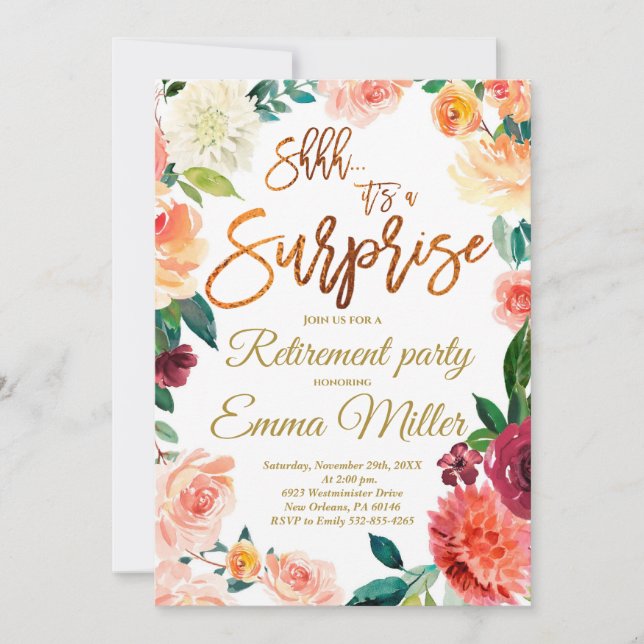 Convites Partido da Reforma Surpresa, Reforma Floral (Frente)