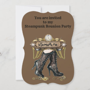 Convites Partido da Reunião Steampunk