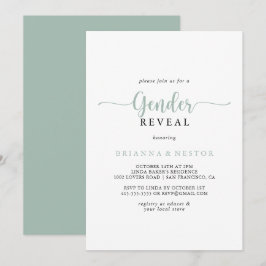 Convites Partido da Revelação do Gênero da Caligrafia Minim