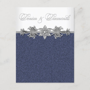 Convites Partido da sarja de Nimes e dos diamantes