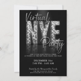 Convites Partido da Véspera de ano novo Virtual do Silver S